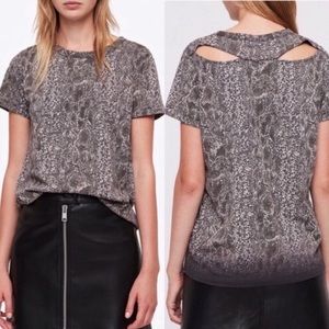 All Saints Kara Joy Snake Print Cotten tee Small